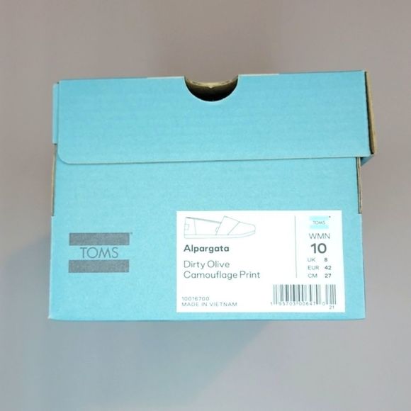 Toms Dirty Olive Camouflage Alpargata Slip-On 10 NWT - Picture 7 of 7